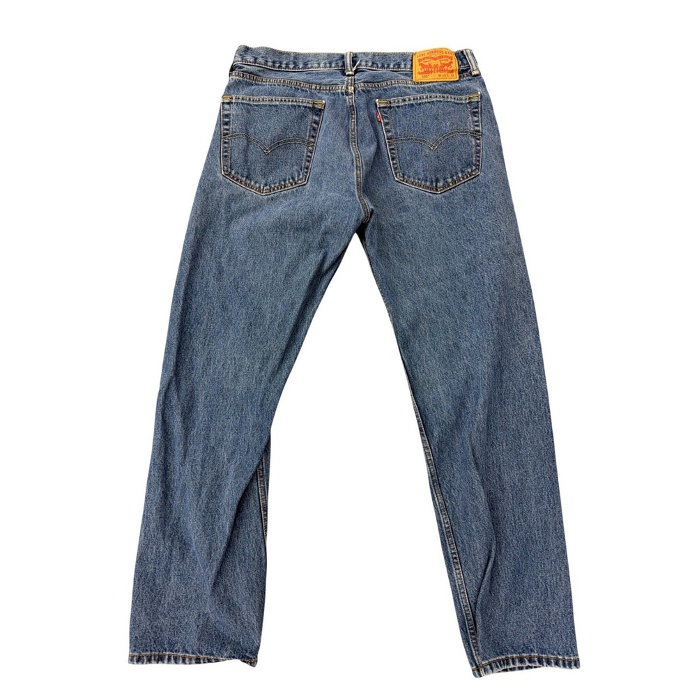 Levis 505 Regular Fit Straight Leg Blue Denim Jeans Mens 36x32 Medium Wash‎